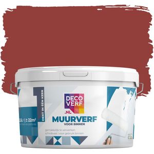 Decoverf muurverf mat robijnrood, 2.5L