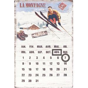Clayre & Eef 62602 - Kalender - 24 x 36 cm - ijzer - natuur