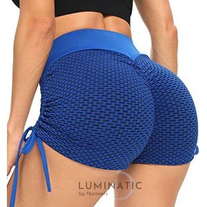 Tiktok Shorts - Shorts Dames - Sportlegging Dames - Korte Legging Dames - High Waist - Shapewear Dames - Sportbroek Dames | Luminatic® | Blauw | M