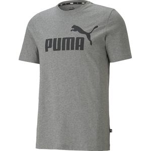 PUMA ESS Logo Tee Heren T-shirt - Grijs - Maat XL