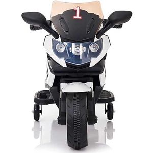 Elektrische Kindermotor met LED-verlichting - 6V Accu-aangedreven Sportmotor voor Peuters (1-3 Jaar) - Witte Mini Motorfiets voor Jongens en Meisjes, Accu-aangedreven Motorfiets