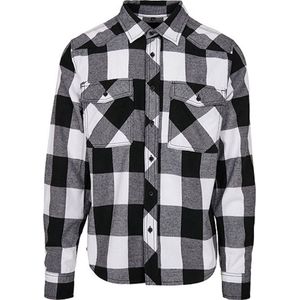 Flanel Checked Overhemd met borstzakken Black/White - 5XL