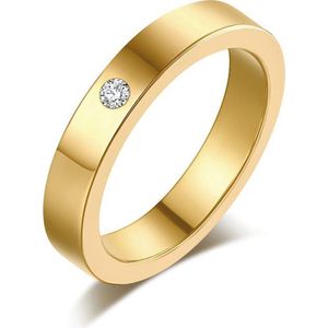 Montebello Ring Tabea Gold - 316L Staal - Trouw - 5mm - Maat 61-19.4mm