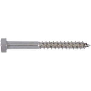 Wurth - DIN 571 roestvast staal A2 blank - Houtschroef Zeskantkop DIN 571, RVS A2 - x 100 st
