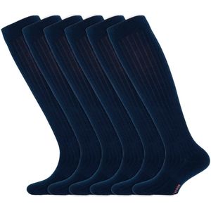 Kniekousen | Sokken voor meisjes | Merk: Yellow Moon | Kleur: Blauw | Maat: 19 t/m 34 | 6 Paar