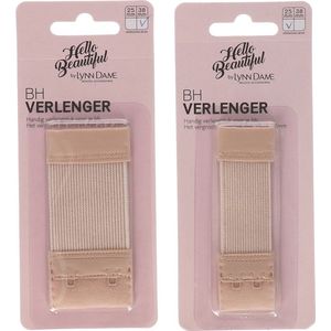 BH-verlenger - beige - Bra Extender - BH Verlenger - BHverlenger - BH Accessoires - BH verlengstuk - 38mm - 2 haakjes