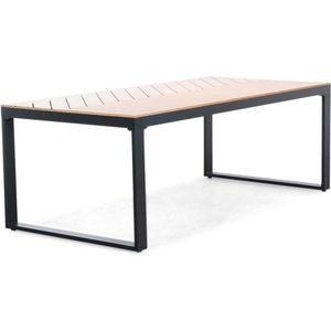 BUITEN living Kampa dining tuintafel | aluminium + polywood | Natural Wood | 210x100cm | 6 personen