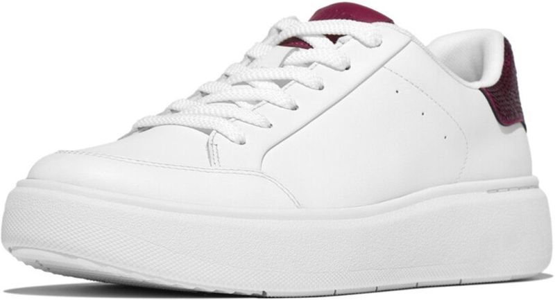 FitFlop - RTG Sequin-Backtab Leather Sneakers - Urban White/Black - Sneaker