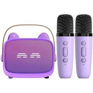 Peysaitr - Kinderen Karaoke Set - Draagbare Bluetooth-luidsprekers - met 2 Draadloze Microfoons - Voor Kinderen & Volwassenen - Kerstcadeaus - Feest, Verjaardag, Geschenk - Paars - 1 Set