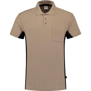 Tricorp poloshirt bi-color - Workwear - 202002 - khaki / zwart - Maat XXXL