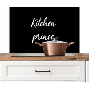 Spatscherm keuken 90x60 cm - Kookplaat achterwand Quotes - Kitchen Prince - Mannen - Inductiebeschermer - Inductie Kookplaat - Muurbeschermer - Spatwand fornuis - Hoogwaardig aluminium