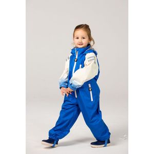 Ducksday - Regenpak Kinderen - Waterdicht - Ademend - Eendelig - Regenkleding Unisex - Manta - Blauw met Beige - Maat 86/92