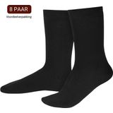Hipperboo® 8 Paar Bamboe Sokken - Maat 39-42 - Zwart - Dames en Heren - Unisex - Bamboe Kousen