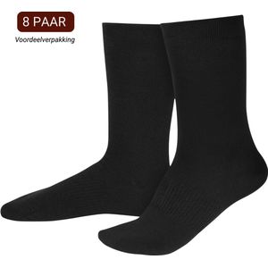 Hipperboo® 8 Paar Bamboe Sokken - Maat 39-42 - Zwart - Dames en Heren - Unisex - Bamboe Kousen