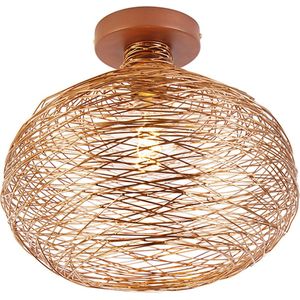 QAZQA sarella - Design Plafondlamp - 1 lichts - Ø 300 mm - Koper - Woonkamer | Slaapkamer | Keuken