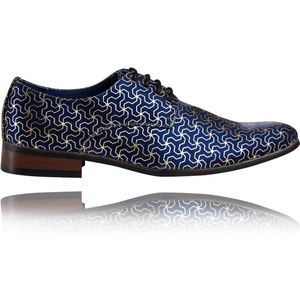 Blue Majesty - Maat 47 - Lureaux - Kleurrijke Schoenen Voor Heren - Veterschoenen Met Print