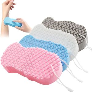 4 stuks - badspons - 13*3*6.5 cm - Scrub wonder spons - ultrazachte badspons - exfoliërende badspons - exfoliërende spons - voor het lichaam - douchespons - voor volwassenen en kinderen - wit, grijs, blauw, roze