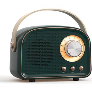 Retro Radio Mini Draadloze Luidspreker - Draagbaar Met FM-Radio, Bluetooth, Oplaadbaar, Luid Volume