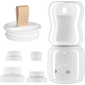 Draagbare Flessenwarmer voor Baby's Onderweg - Met Temperatuurregeling - 4 Adapters - Oplaadbaar via USB