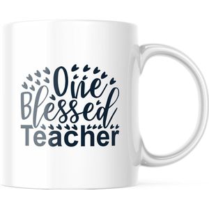Mok One Blessed Teacher | Juf Bedankt Cadeau | Meester Bedankt Cadeau | Leerkracht Bedankt Cadeau | Einde schooljaar Bedankt Cadeau