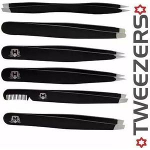 Pincetset, professionele epilatieset, wenkbrauwplucker voor oogbogen voor mannen en vrouwen, pincetset voor mannen en vrouwen, zwart