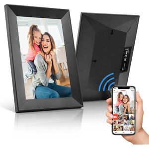 Eszenzics™ Digitale Fotolijst - 10.1inch - Wifi - 16GB geheugen - 1280x800 - Touchscreen - Automatische rotatie - App bediening - Zwart