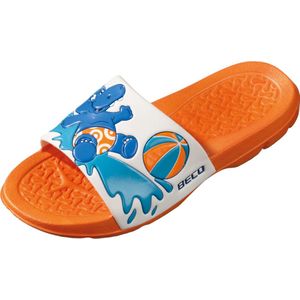 Kinder voetbed slipper, oranje, maat 34