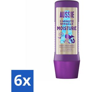 Aussie - Haarmasker - 3 Minute Miracle Moisture - Intensief - Vegan Verzorging - 225 ml - Voordeelverpakking - 6 stuks