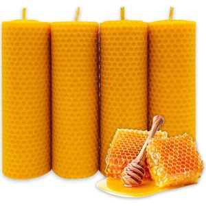Bijenwaskaars honingraat 100% natuurlijk 4 stuks - 15 cm lengte - 45 cm diameter zonder paraffine beeswax candles