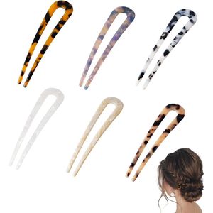 Zeynomax - Set van 6 vormige haaraccessoires in Franse stijl voor vrouwen - Haarspelden en haarvork - Haarstyling-accessoires