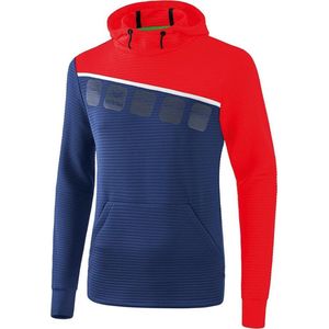 Erima Teamline 5-C Sweatshirt met Capuchon Kind New Navy-Rood-Wit Maat 128