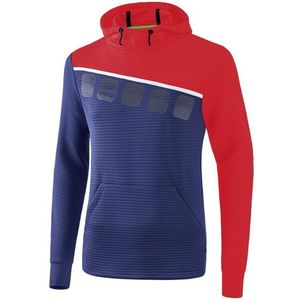 Erima Teamline 5-C Sweatshirt met Capuchon Kind New Navy-Rood-Wit Maat 128