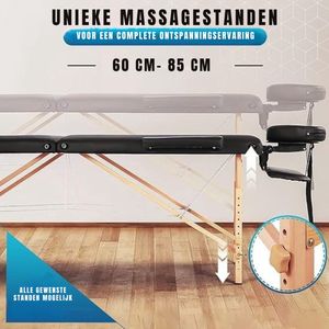 Zylo® Massagetafel Hoeslaken - Massagetafel - Massagetafel Inklapbaar - ‎215 x 70 x 60 cm - Zwart