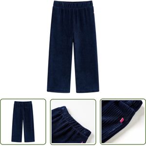 vidaXL Jongen - Kinderbroek - Kinderbroek 116 ribfluweel marineblauw - Meisjes - Blauwe Broek - Ribfluweel