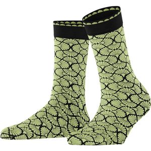 FALKE Flair Epoque gedessineerd materiaal 80 DEN sokken dames groen - maat 39-42