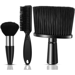 Thelau - 3-delige set nekstofplumeau voor het verwijderen van losse haren en stof, zachte borstel en nekstofborstel