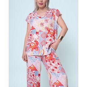 Dames Viscose Print Tops Chastar - Rood Variant - S/M (36-38)