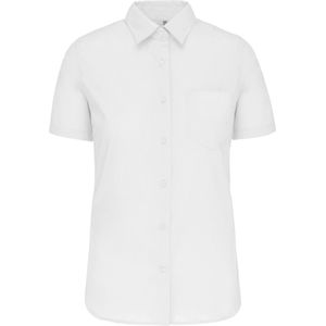 Kariban Dames Poplin Blouse Korte Mouwen K544 - White - XL