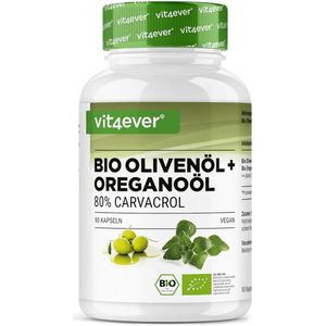 Biologische Oregano-Olie - 90 Capsules - Hoog Gedoseerd met 80 mg Carvacrol per Capsule - Veganistisch