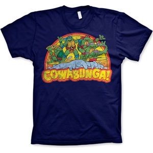 Teenage Mutant Ninja Turtles Heren Tshirt -S- Cowabunga Blauw