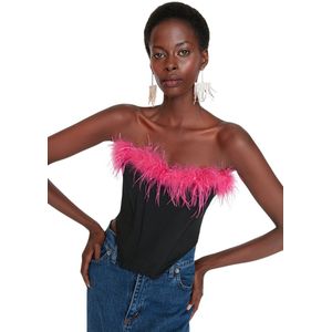 Trendyol Bruids Witte Crop Gevoerde Geweven Bustier Tprss22Bs00018