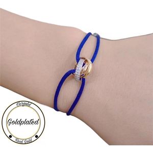 Soraro Tricolor Zirkonia Armband | Blauw | Goldplated | Soraro Armbanden | Zirkonia | Cadeau voor haar | verjaardag vrouw