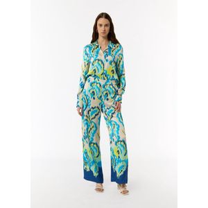 comma - Damesbroek - 01F7 - Losse Pasvorm - Allover-print - Brede Pijpen