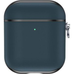 Valenta - AirPods Hoesje - Leer Snap - Gen 1 - Gen 2 - Blauw