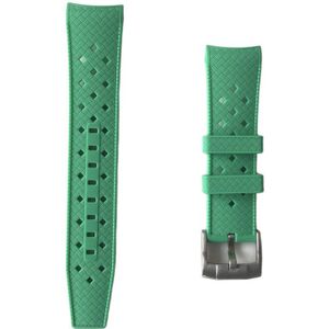 22mm Curved Tropical rubber strap Green Blancpain x Swatch - Gebogen rubber horloge band