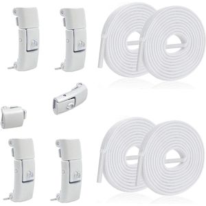 2 paar brede elastische veters van 8 mm - premium kwaliteit, metalen capsules, snelsluiting