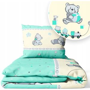 Kinderbeddengoed 2-delig 135x100cm Katoen Mint Koekje