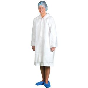 Portwest Wegwerp Bezoekersjas PP(PK200) D118 - Wit - S