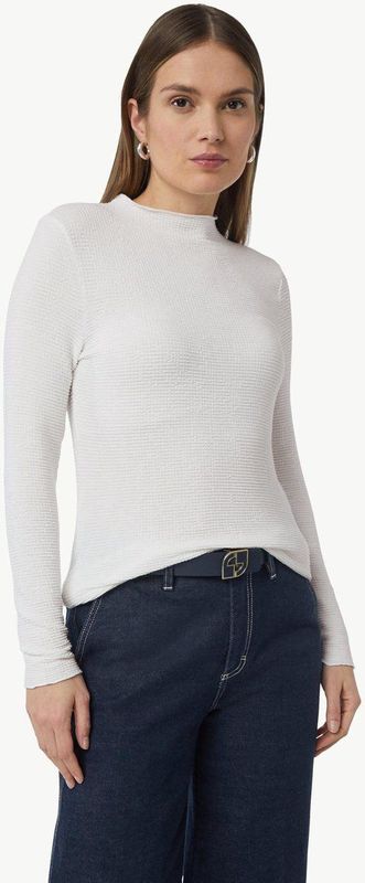 T-shirt - 0100 - Lange Mouwen - Slim Fit - Geribbelde Structuur