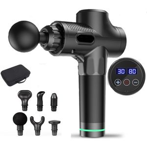 Massage Gun - Massage Apparaat - Massage Pistool - Inclusief Koffer en 6 Opzetstukken - Krachtig en Draadloos - Extra Krachtig en Stil - Sport en Relax Massage Apparaat - Professioneel - Fitness - Zwart